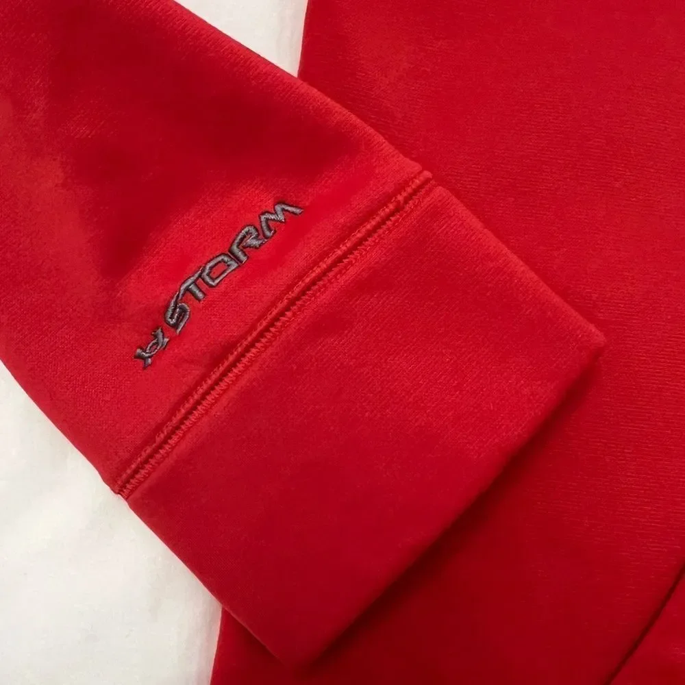 Under Armour Storm Red Pullover Hoodie Large ColdGear Loose Fit